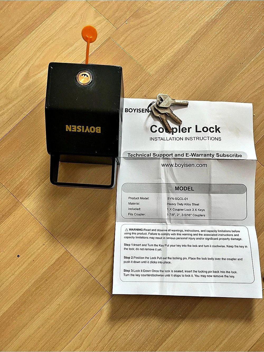 Boyisen Copler Lock Black Lock with Keys